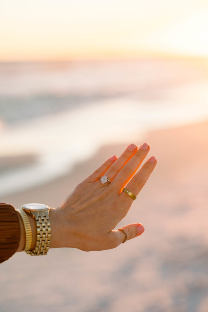 engagement ring on Pensacola Beach
