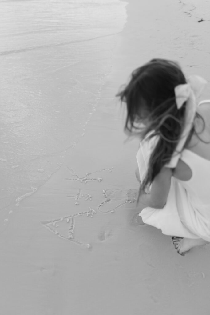 Destination Bachelorette Party writing in the sand